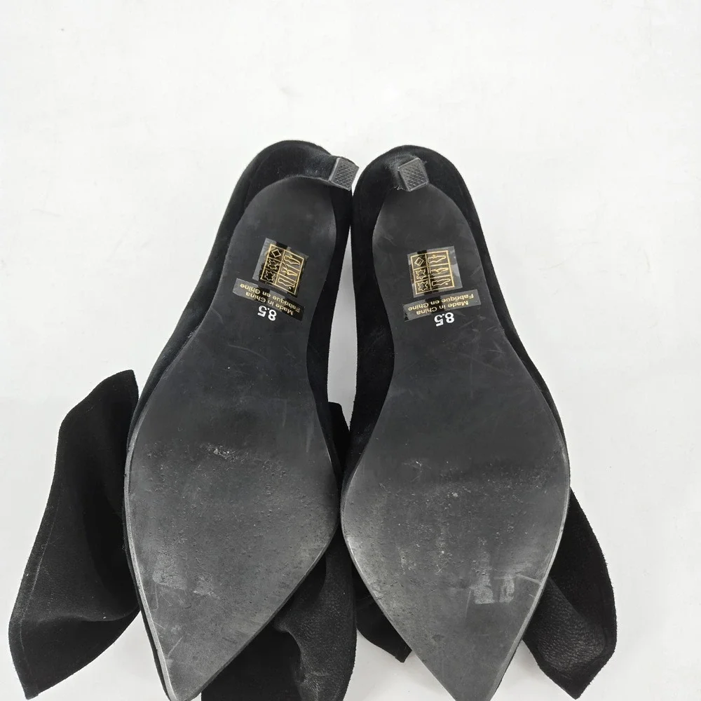 Jeffrey Campbell Grandame Pumps Black Velvet Big Bow Heels Women 8.5 Stiletto EU